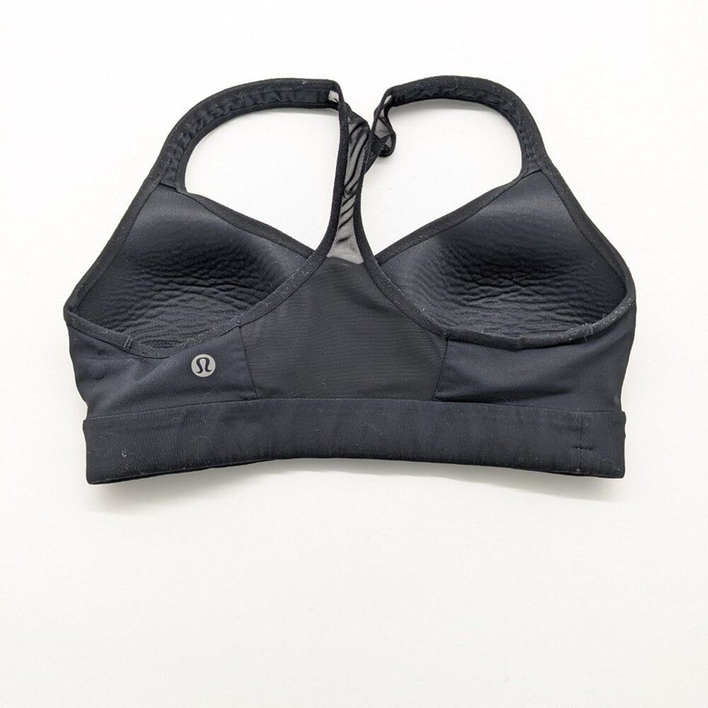 Lululemon Black Speed Up Bra High Support Mesh Racerback Size 6 - Picture 2 of 5